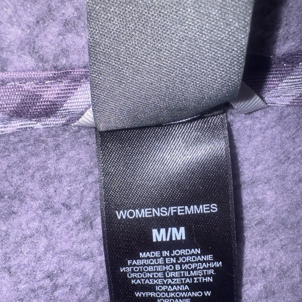 The North Face women’s Heathered Purple fleece with hood size Medium - Picture 2 of 3